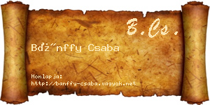 Bánffy Csaba névjegykártya