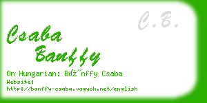 csaba banffy business card